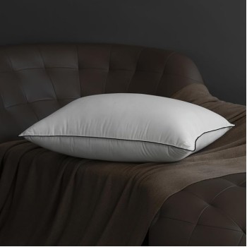 Hungarian Goose Down Pillow Queen Size, 3-Chamber Bed Pillows Queen Size Pillow, White Hotel Pillows for Sleeping, 460TC Soft Cotton Blend Shell- Queen (20" x 28"), 1 Pack