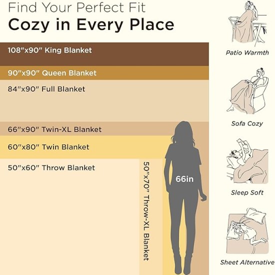 Blankets Queen Size for Bed - Super Soft Cozy Blankets for Women, Cute Large Fleece Blanket for Girls, White，90x90 Inches, Wider Striped Design