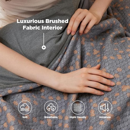 Graphene Warm Thick Blanket for Winter, Heavy Blankets for Extreme Cold Weather, Textured Thermal Blankets Queen Size for Bed, Soft Cozy Blankets Gifts for Women Men, Grey, 90x90