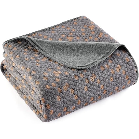 Graphene Warm Thick Blanket for Winter, Heavy Blankets for Extreme Cold Weather, Textured Thermal Blankets Queen Size for Bed, Soft Cozy Blankets Gifts for Women Men, Grey, 90x90