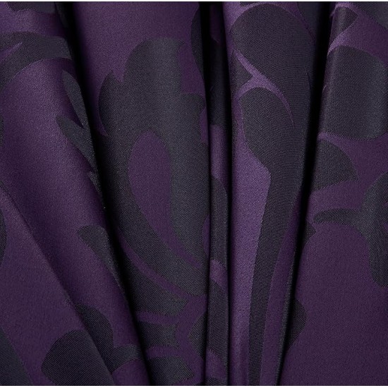 Royale 7-Piece Jacquard Floral Comforter Set, Oversized Queen, Purple/Dark Purple