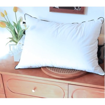 Luxury Goose Feather Down Pillow Standard Size, Hotel Collection Bed Pillows for Sleeping, Soft Support Fluffy Medium Firm Pillows for Back Side Stomach Sleepers 20" x 26"