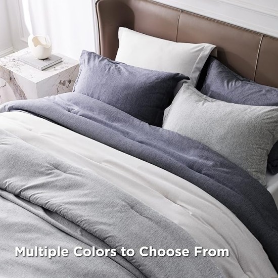 Super King Comforter Set - Grayish White Super King Size Comforter Set, Soft Bedding for All Seasons, Cationic Dyed Bedding Set, 3 Pieces, 1 Comforter (120"x120") and 2 Pillow Shams