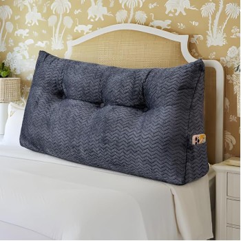 Headboard Wedge Pillow Large Headboard Pillow Wedge Pillow Headboard Soft and Supportive Bed Rest Reading Pillows for Sitting in Bed with Removable Cover